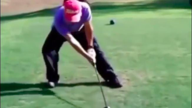 WATCH: Is this the most OUTRAGEOUS golf swing you have ever seen?